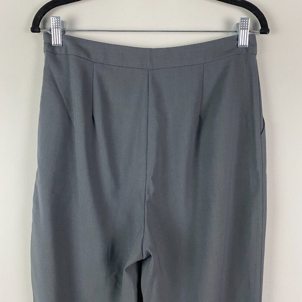 Lulus Kick It Black High-Waisted Trouser Pants Size Large Gray Dress Pant Chic - Picture 6 of 12